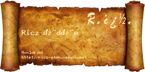 Ricz Ádám névjegykártya